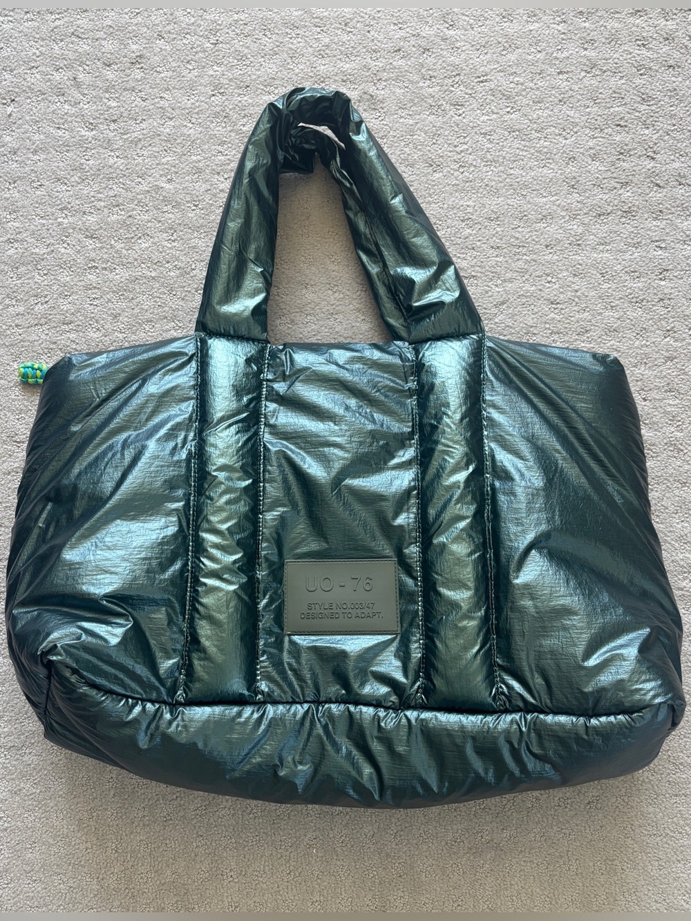Urban Outfitters Metallic Green Puffer Tote